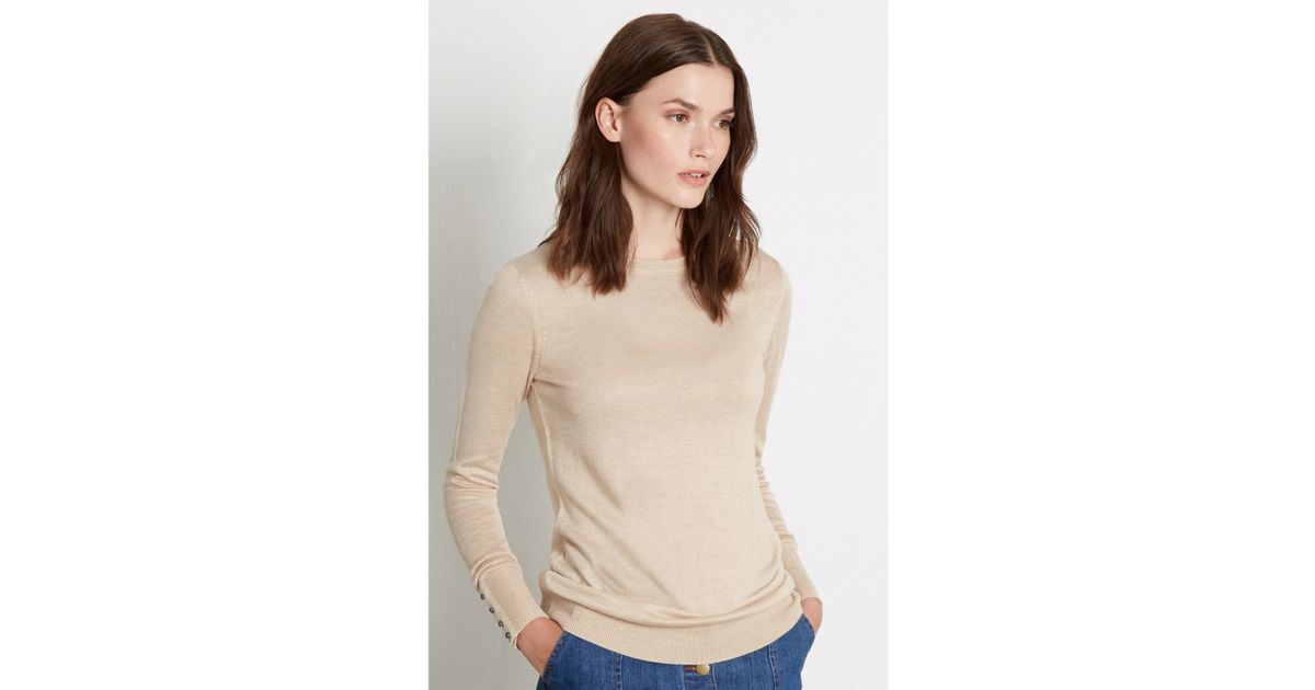 warehouse button cuff crew jumper