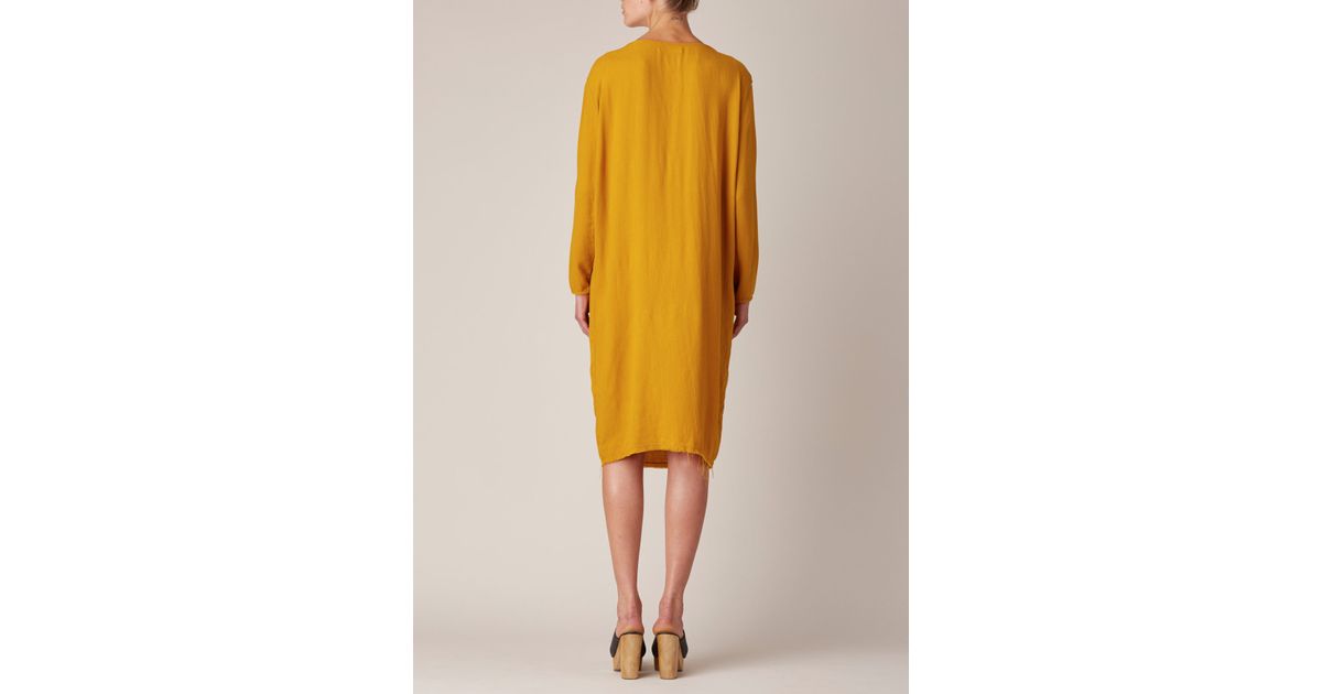 Lyst Black Crane Mustard Slim Dress In Yellow