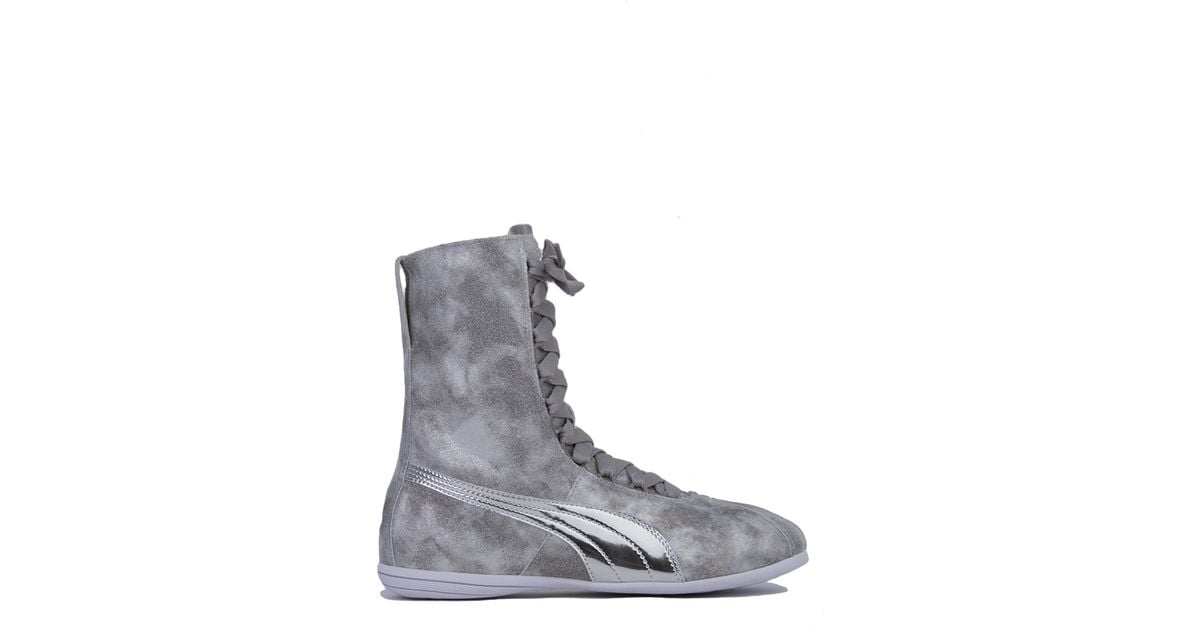 PUMA Leather X Rihanna Eskiva Hi Metallic Boxing Sneakers Lyst