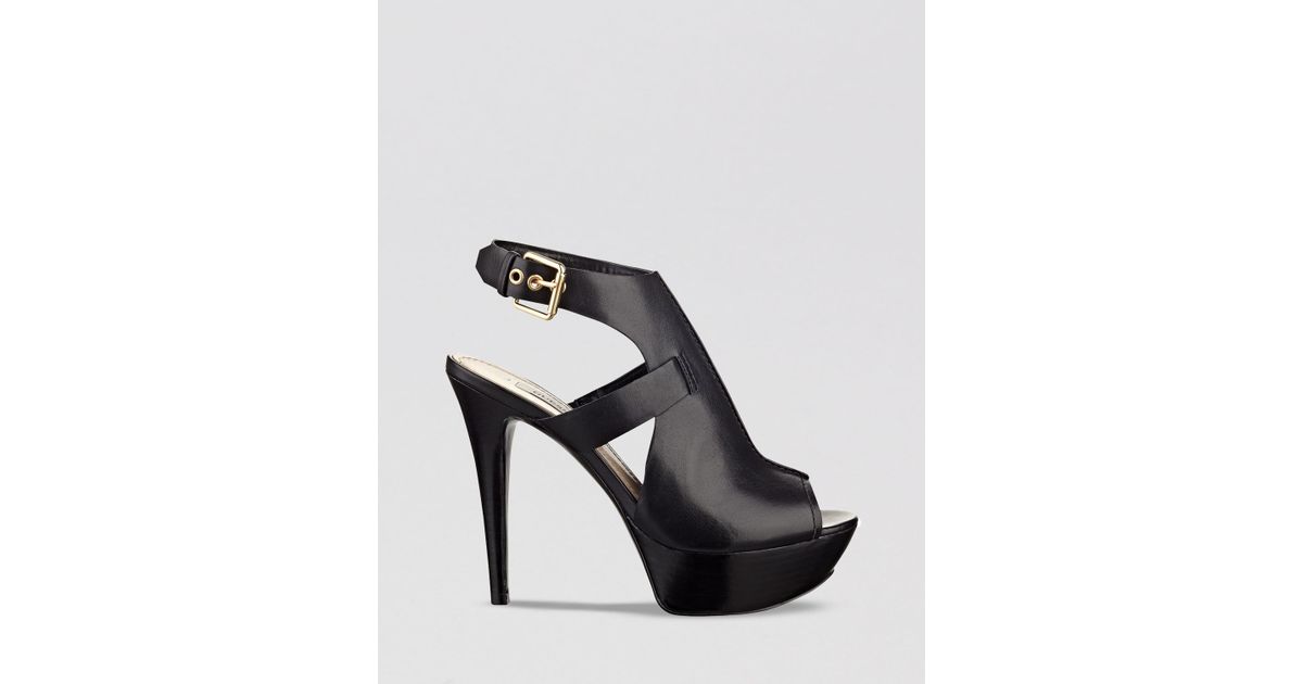 guess black high heel sandals