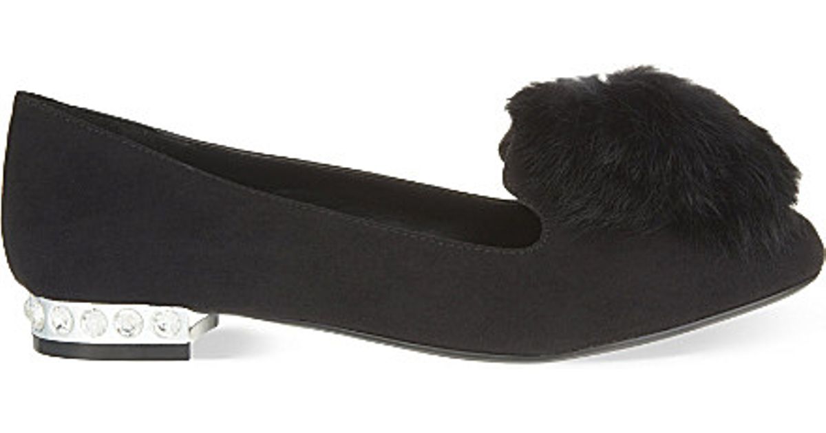 carvela pom pom slippers