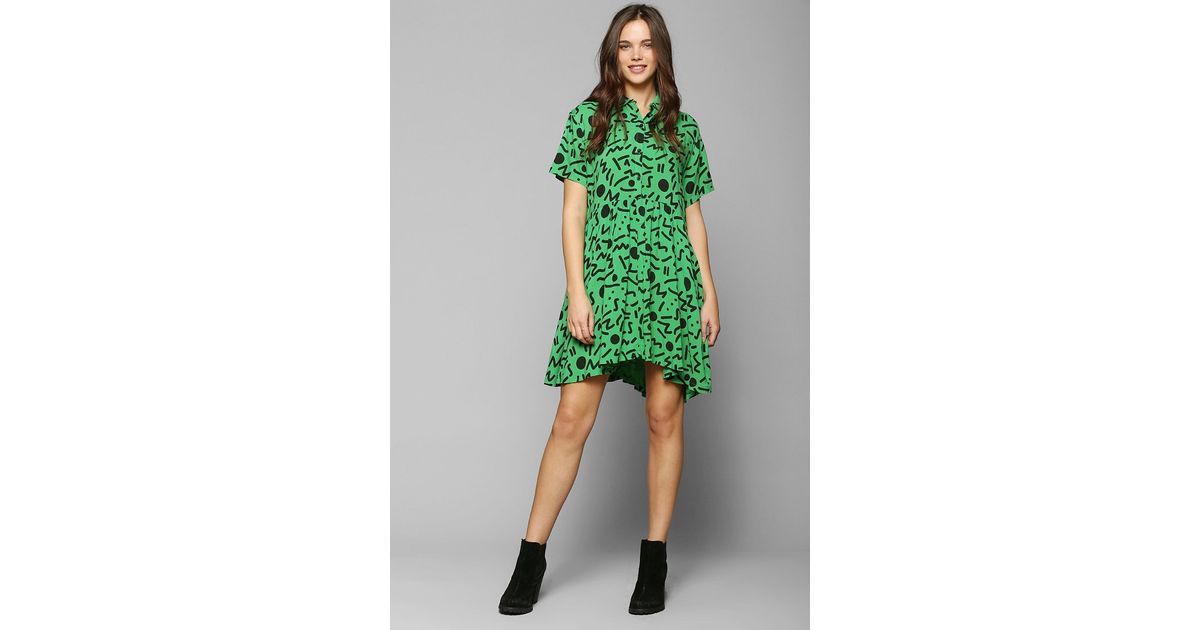 Lyst - Lazy Oaf Going Green Babydoll Dress in Green