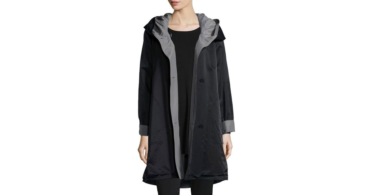 eileen fisher raincoat hooded