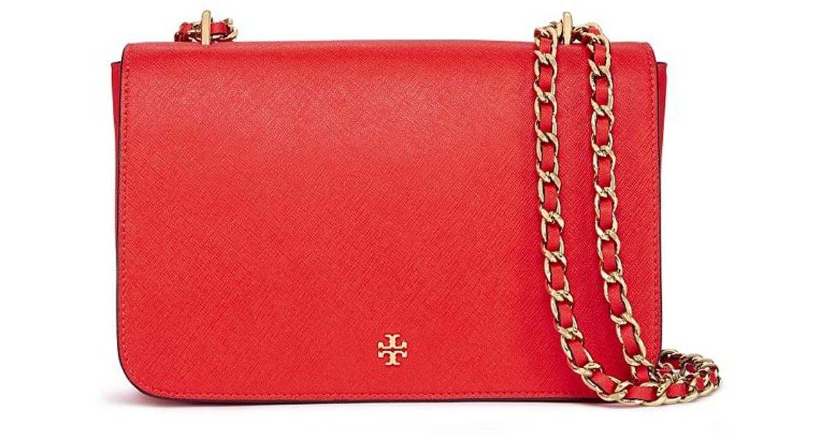 tory burch red shoulder bag