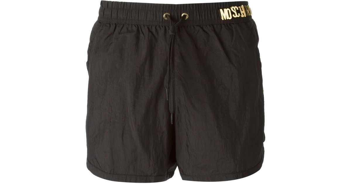 black moschino swim shorts