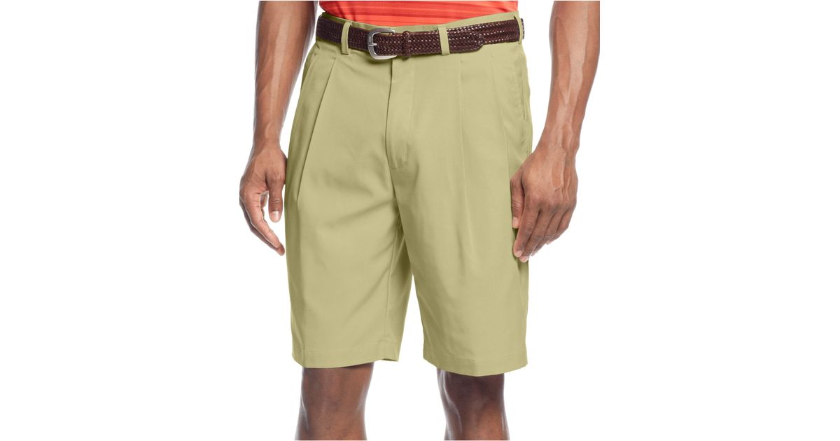 PGA TOUR Synthetic Golf Shorts, Double Pleat Shorts in Green for Men Lyst