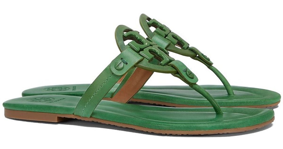 Green tory burch miller sandals hotsell