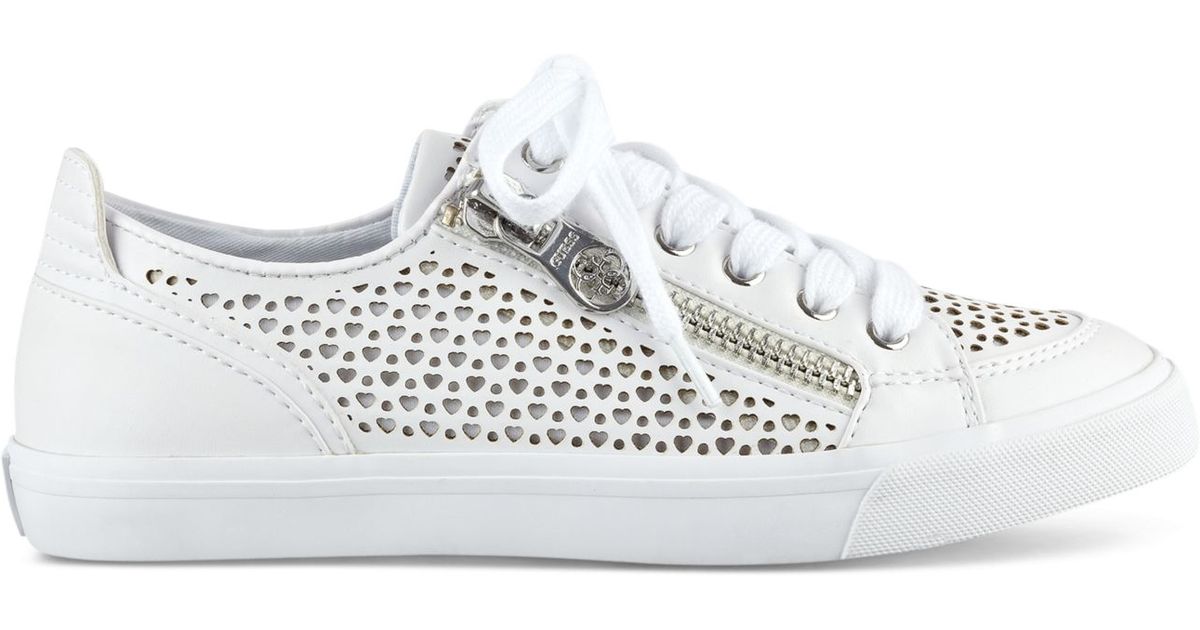 ladies white guess trainers