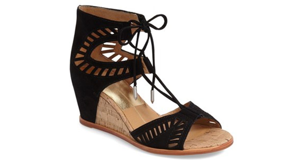 women's lace up wedge sandals