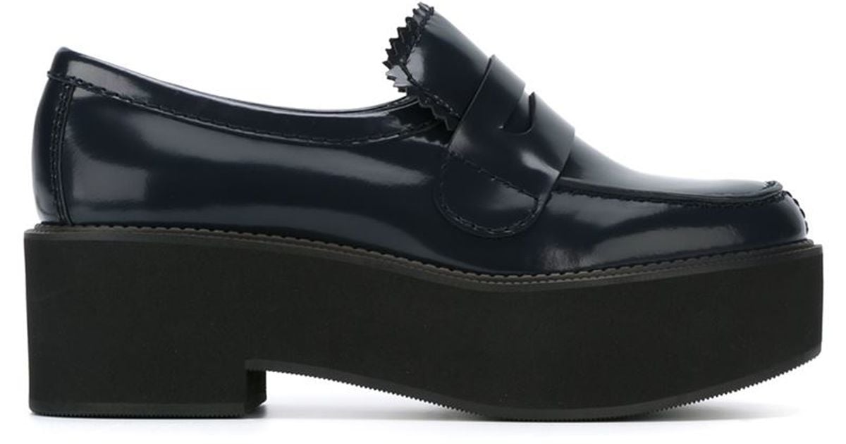 navy platform loafers
