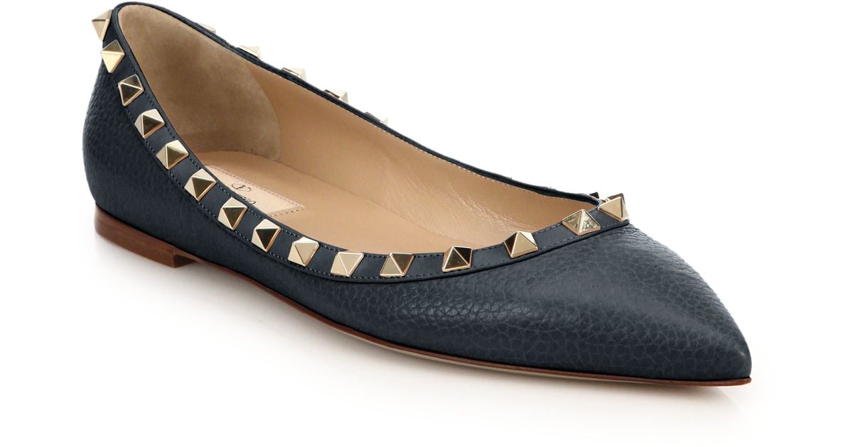 valentino rockstud pebbled leather