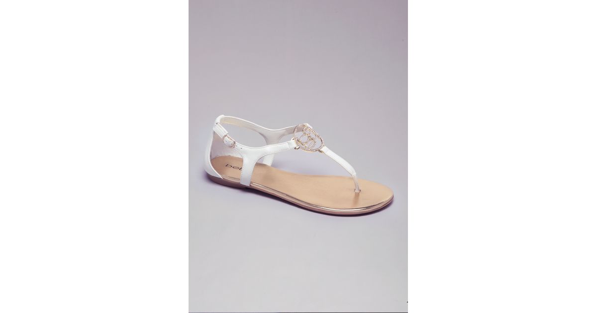 bebe white sandals