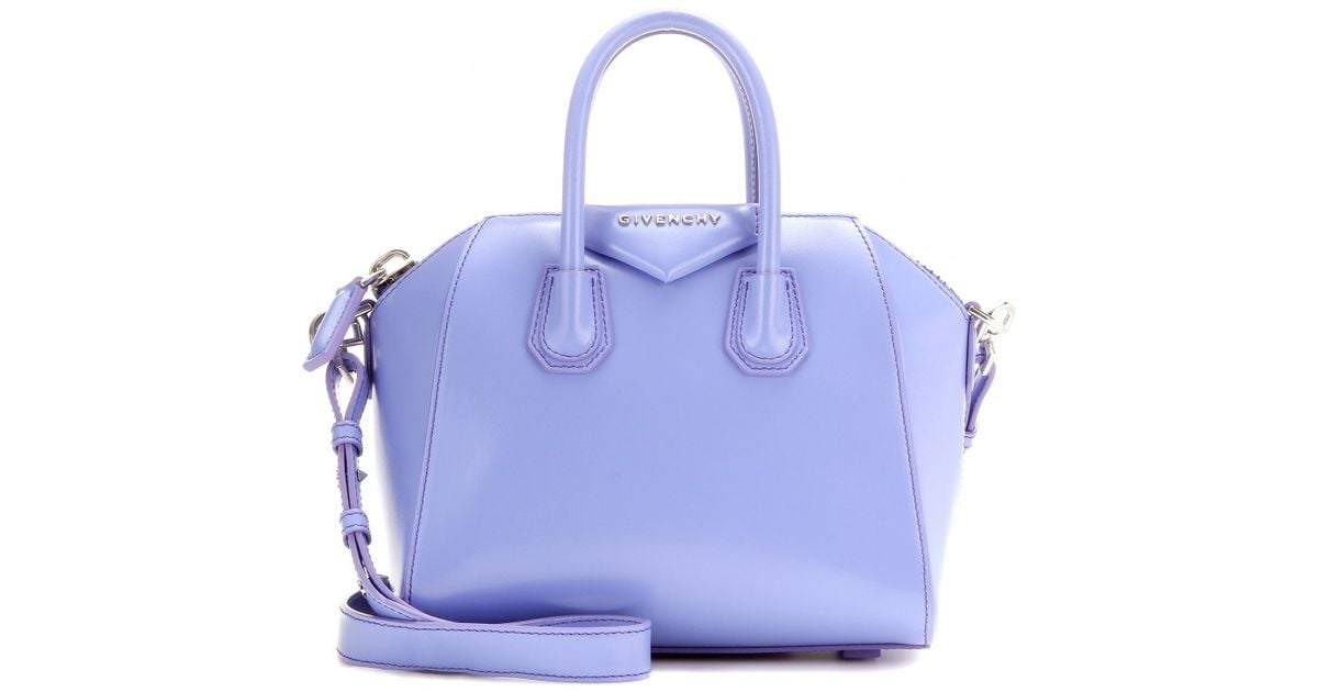 Givenchy Antigona Mini Leather Shoulder Bag in Purple | Lyst