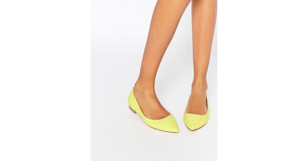 yellow pointed flats
