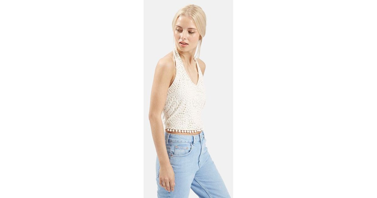 topshop white crochet top
