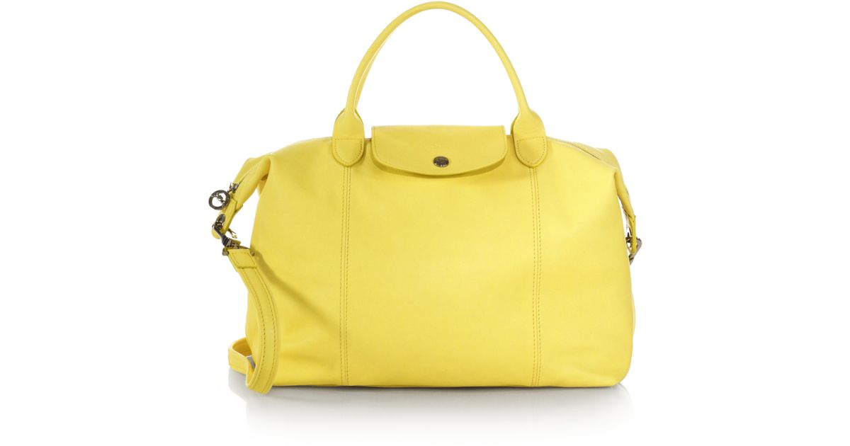 longchamp yellow leather bag