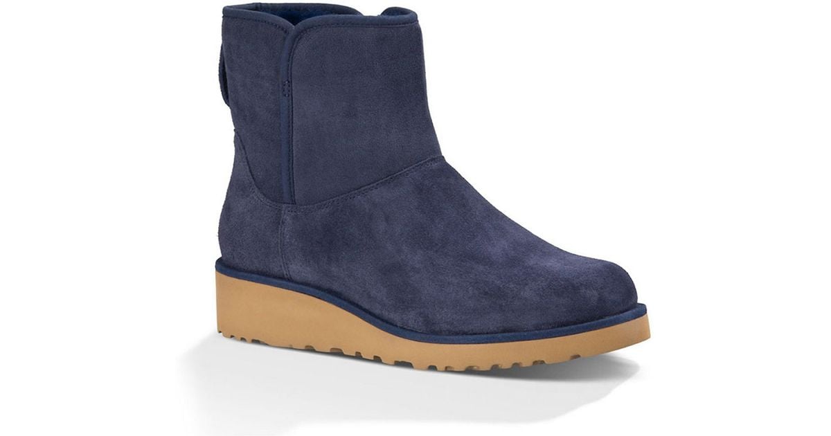 navy sheepskin boots