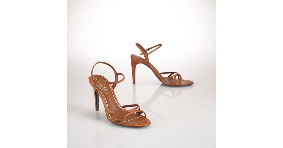 Ralph Lauren Sammy Crocembossed Sandal 