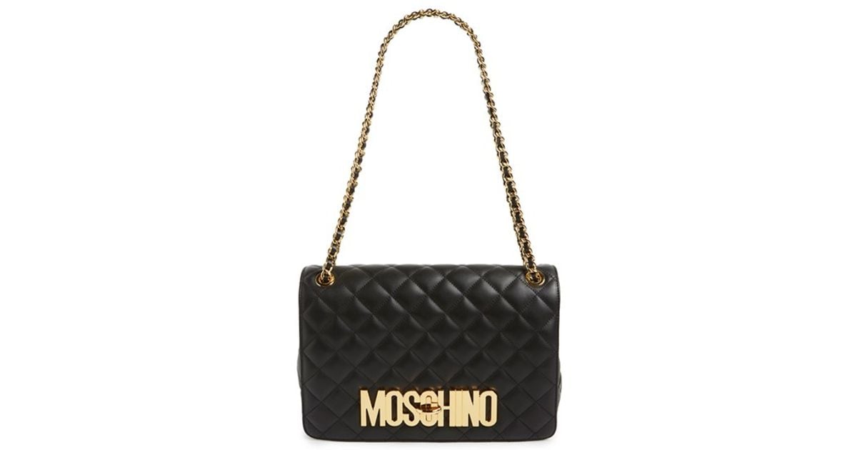 moschino small leather shoulder bag