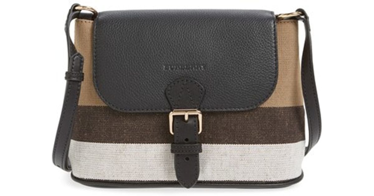 Lyst Burberry Gowan Canvas Check Print Leather Crossbody Bag Lyst Burberry Gowan Canvas Check Print Leather Crossbody Bag In Natural