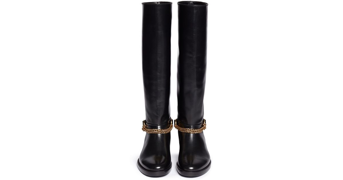 lanvin chain boots