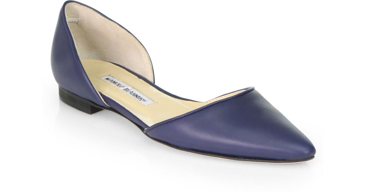 manolo blahnik leather flats