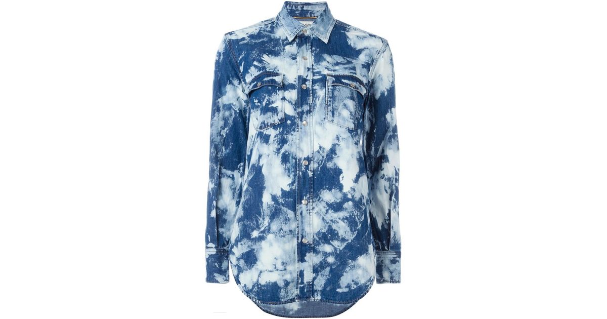 bleached denim shirt