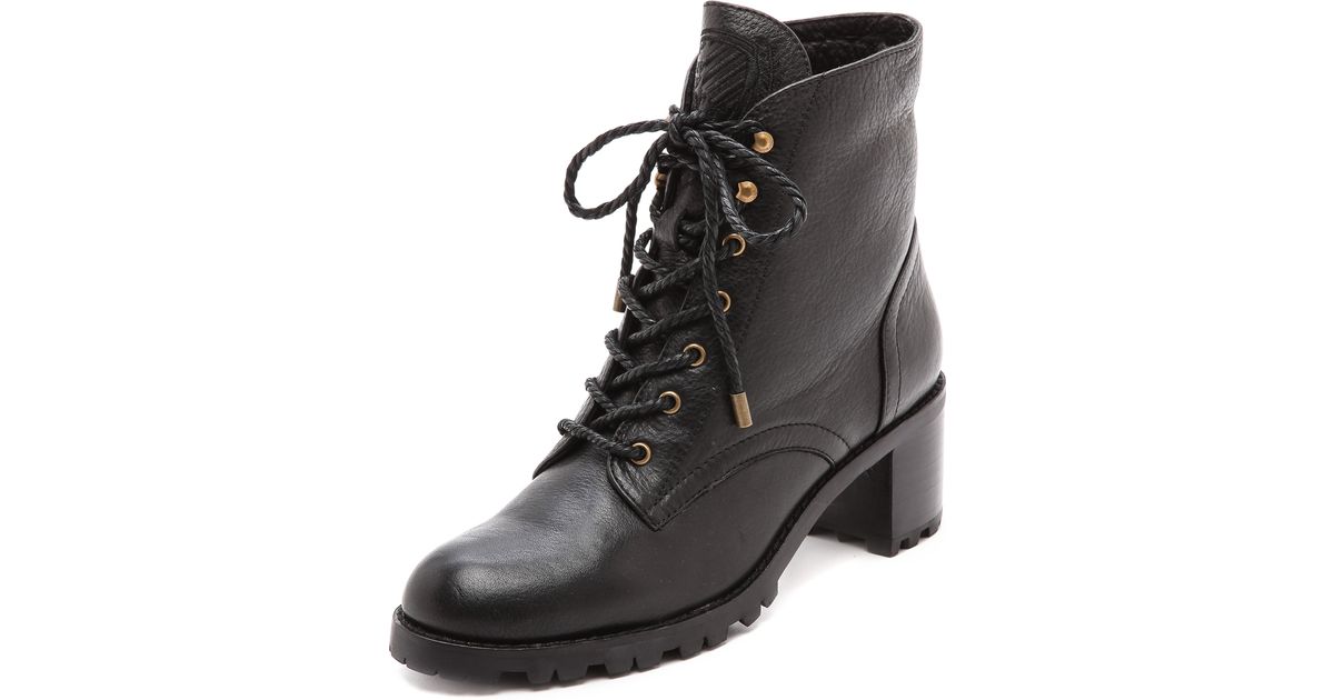 Joie Asbury Combat Boots - Black - Lyst