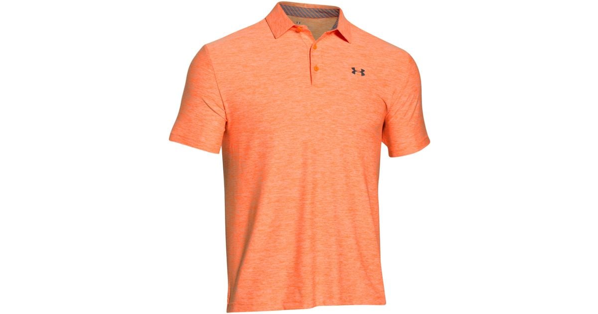 orange under armour polo shirt