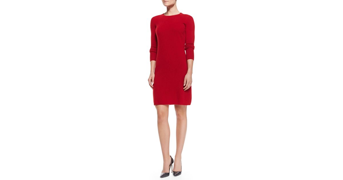 red cashmere sweater dress