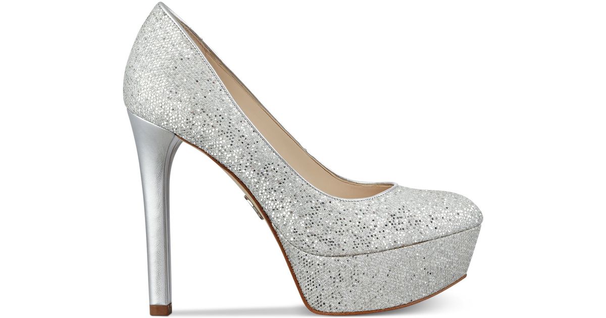 guess silver pumps