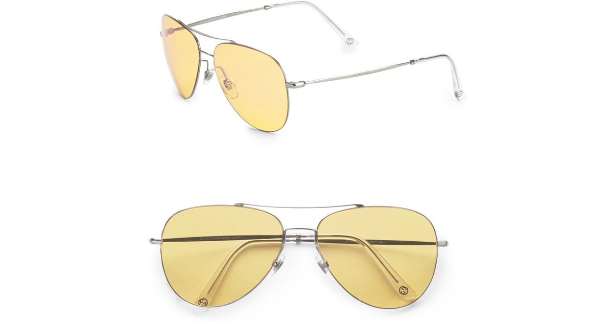 Gucci 59mm sales aviator sunglasses