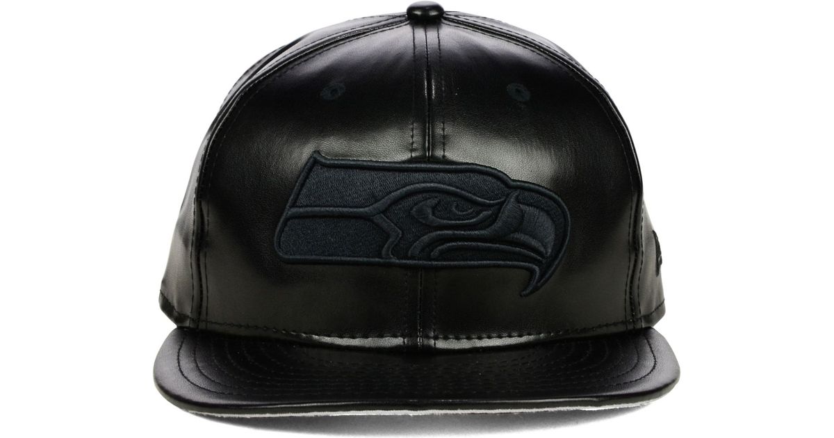 all black seahawks hat