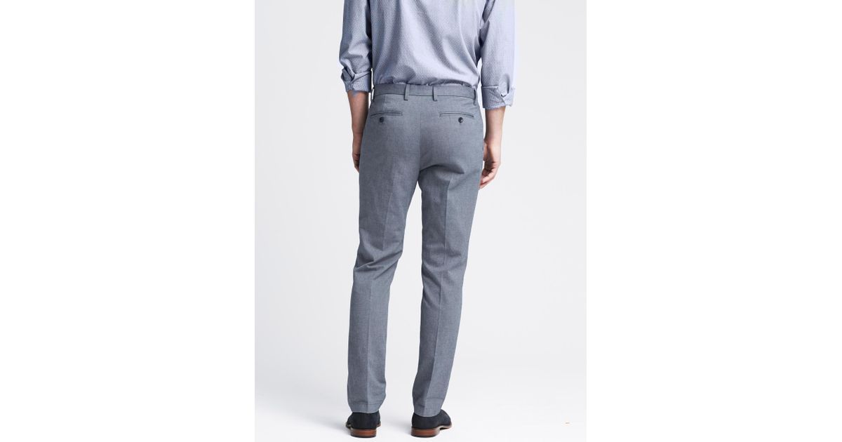 Banana Republic Kentfield Slim Blue Cotton Pant For Men Lyst