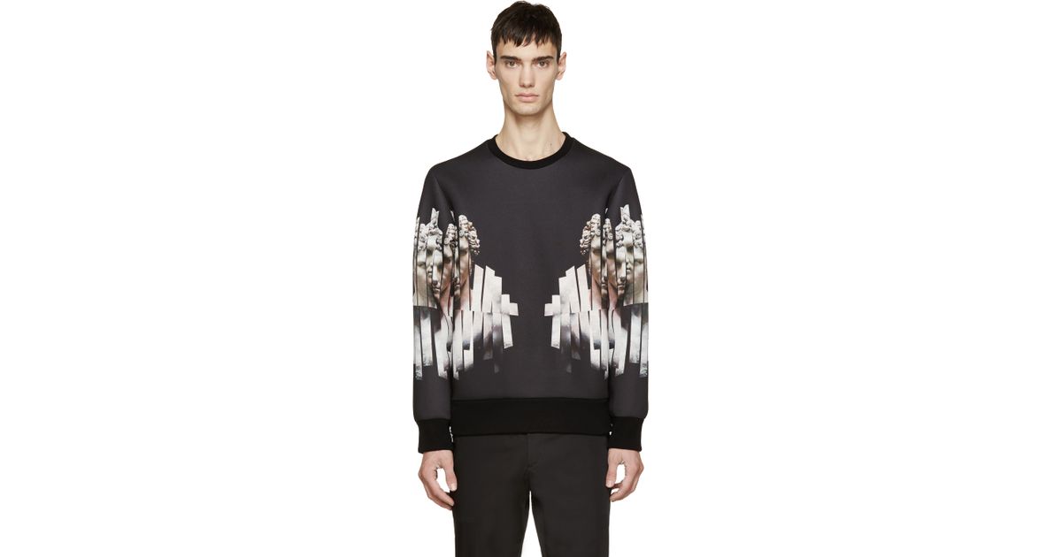 Neil Barrett Black Neoprene Sliced Hercules Sweatshirt for Men | Lyst