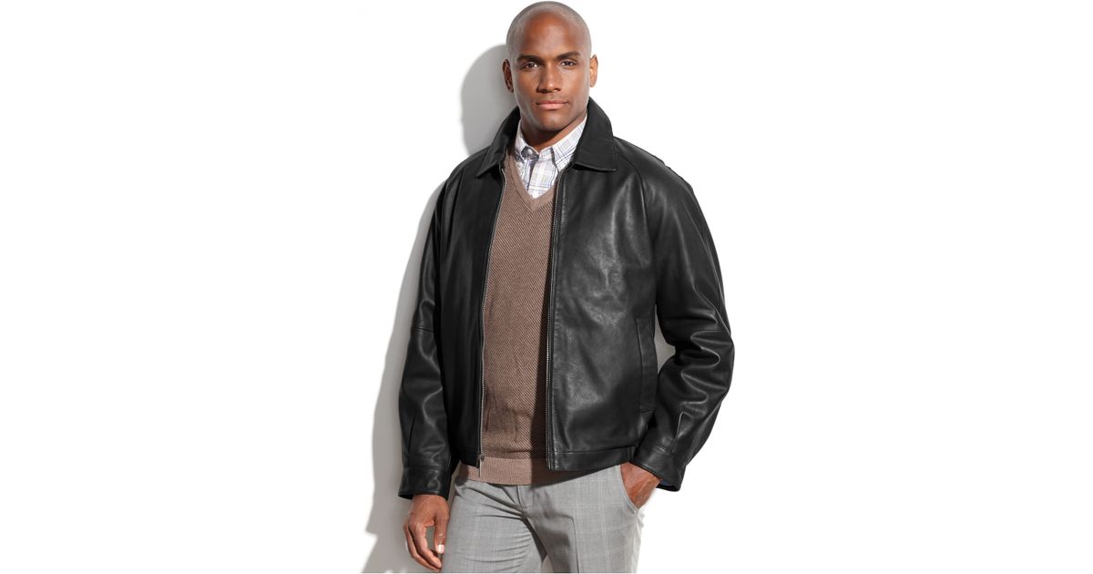 perry ellis portfolio leather jacket