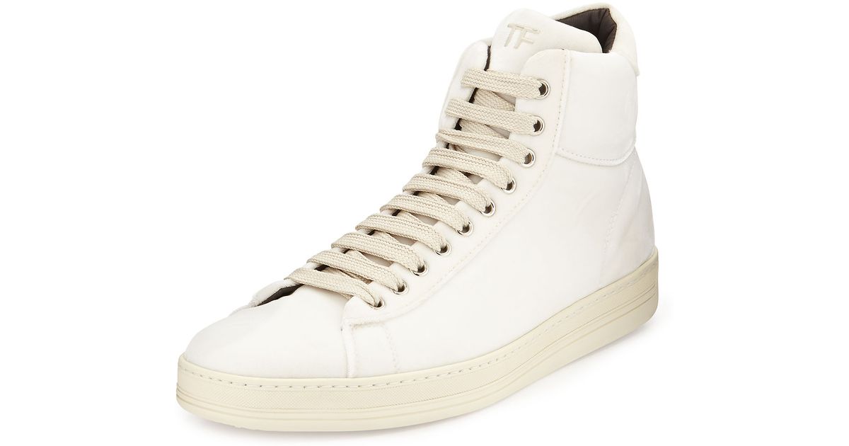 velvet high top sneakers