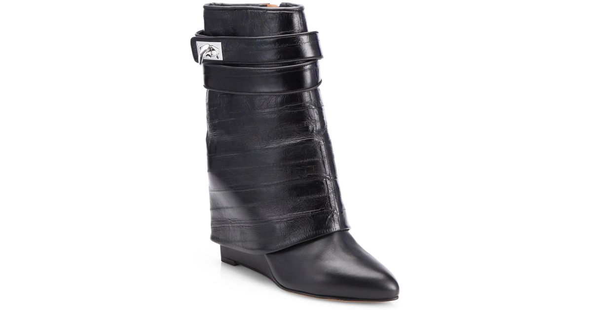 givenchy shark lock wedge boots
