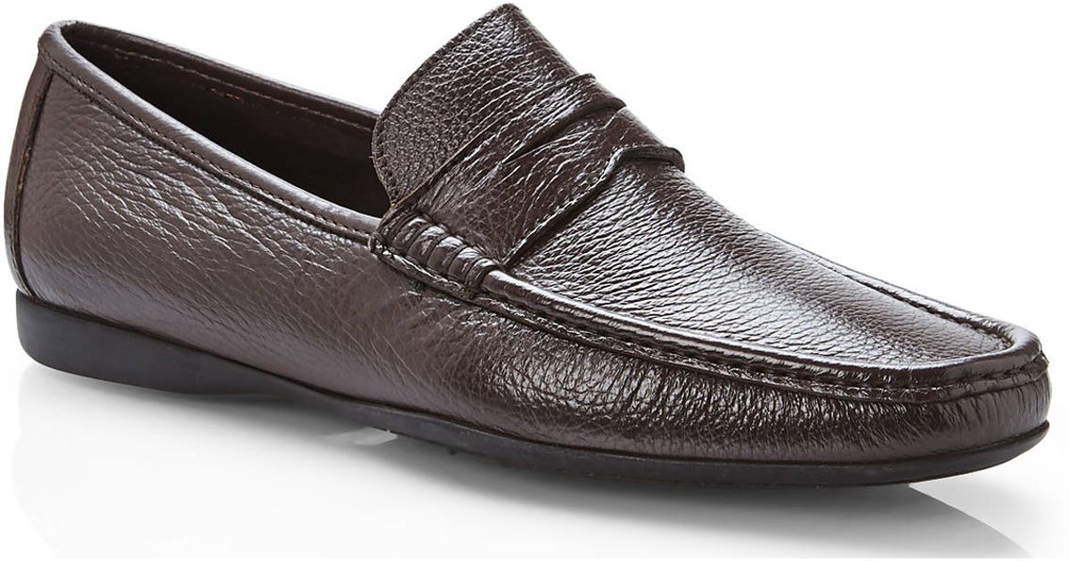 Bruno Magli Dark Brown Penny Loafers for Men Lyst