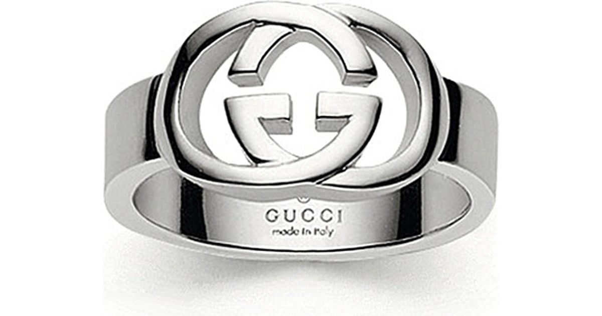 Gucci Interlocking Gg Silver Ring in 