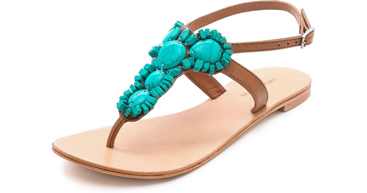 turquoise beaded sandals