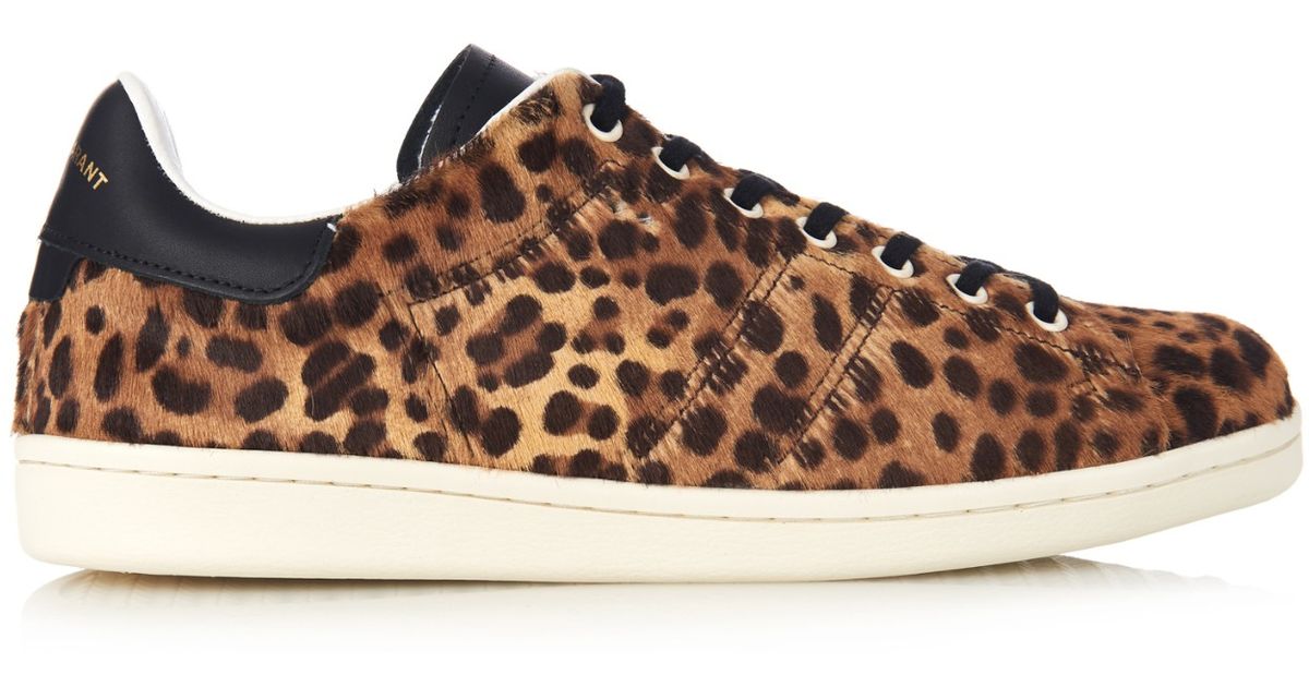 Isabel Marant Leather Étoile Leopard Sneakers - Lyst