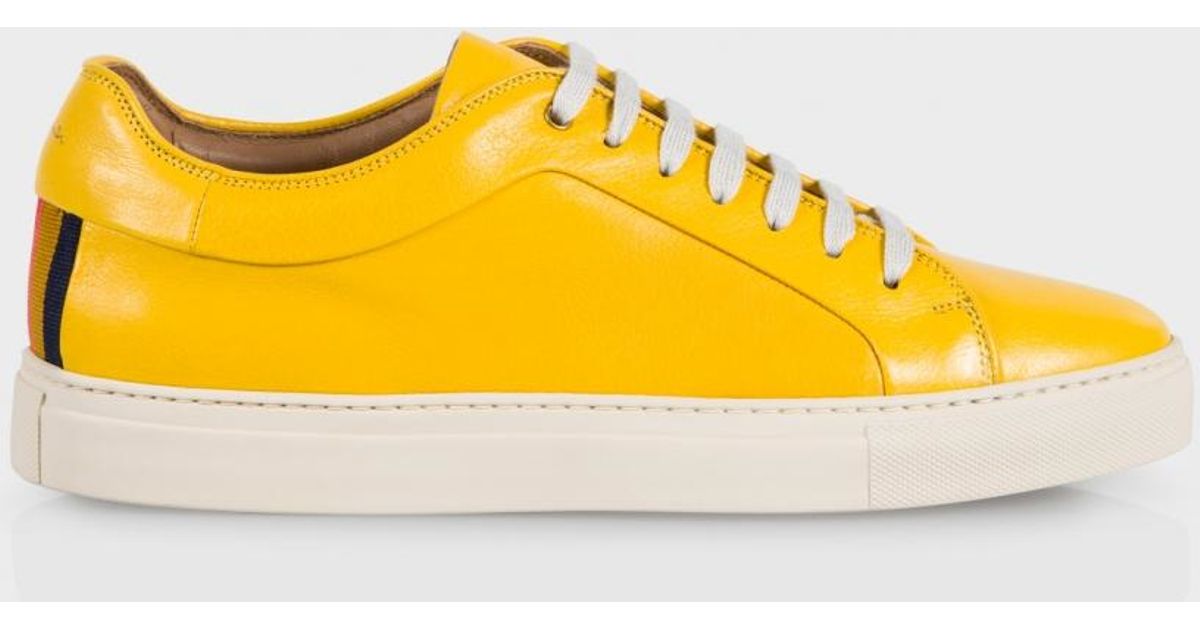 yellow leather sneakers