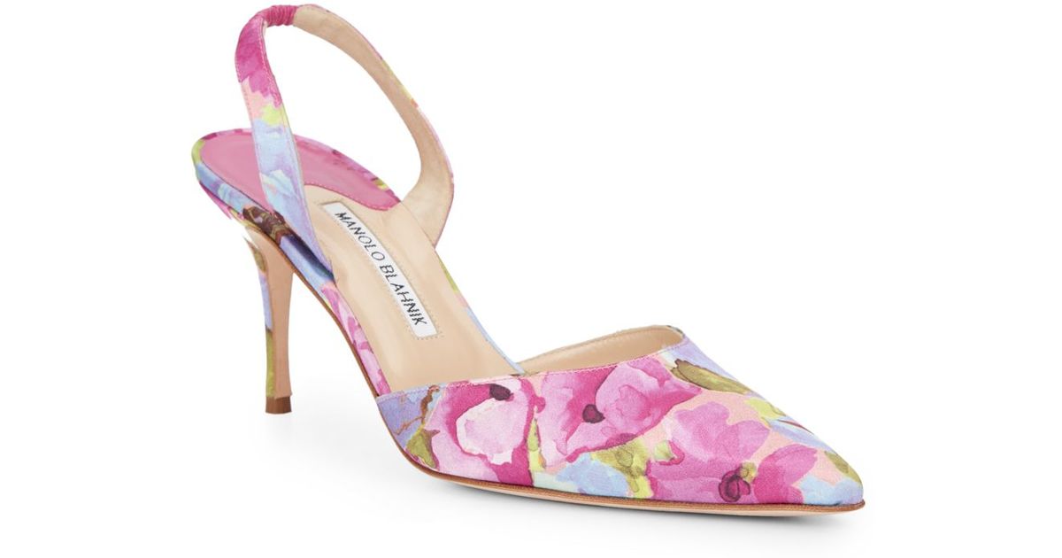 floral slingback shoes