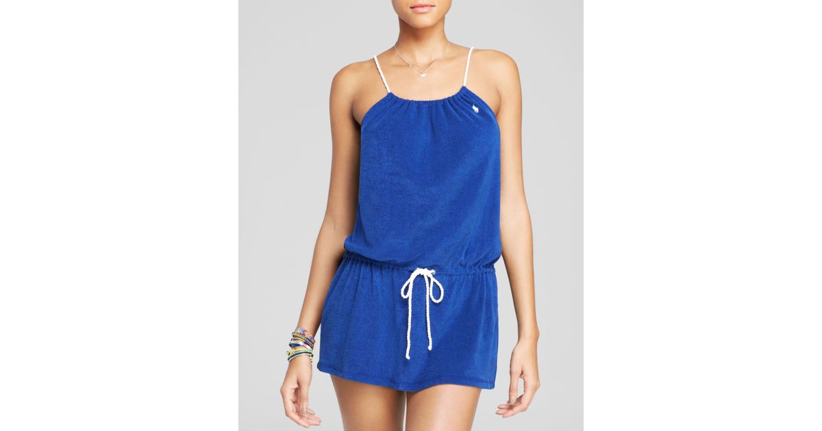 Ralph Lauren Polo Terrycloth Dress Swim Cover Up In Navy Blue Lyst