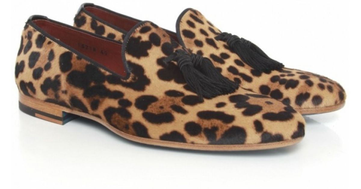cheetah print loafers mens