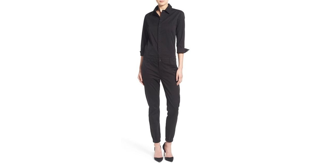 black utility jumpsuit