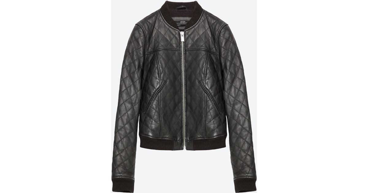 Zara Leather Er Jacket In Black Lyst