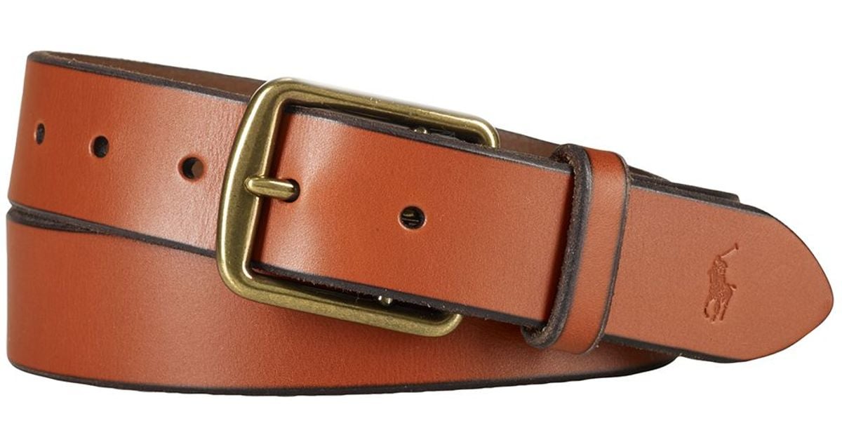 Ralph Lauren Polo Saddle Leather Belt in Brown for Men Lyst