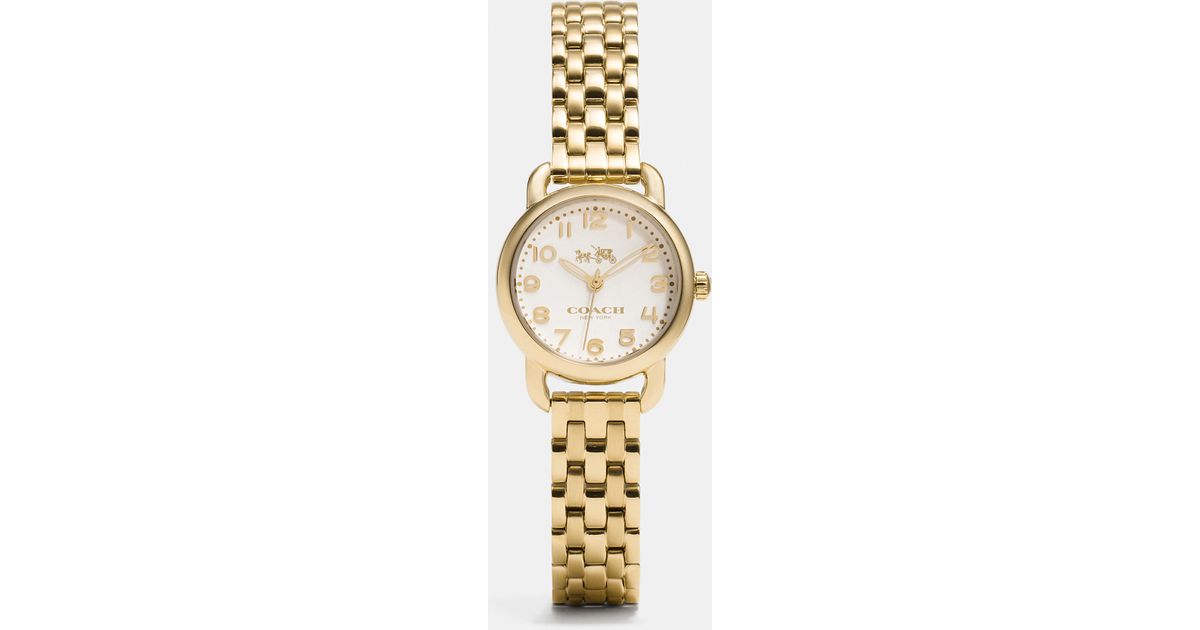 COACH Delancey 23mm Small Gold Plated Bracelet Watch in